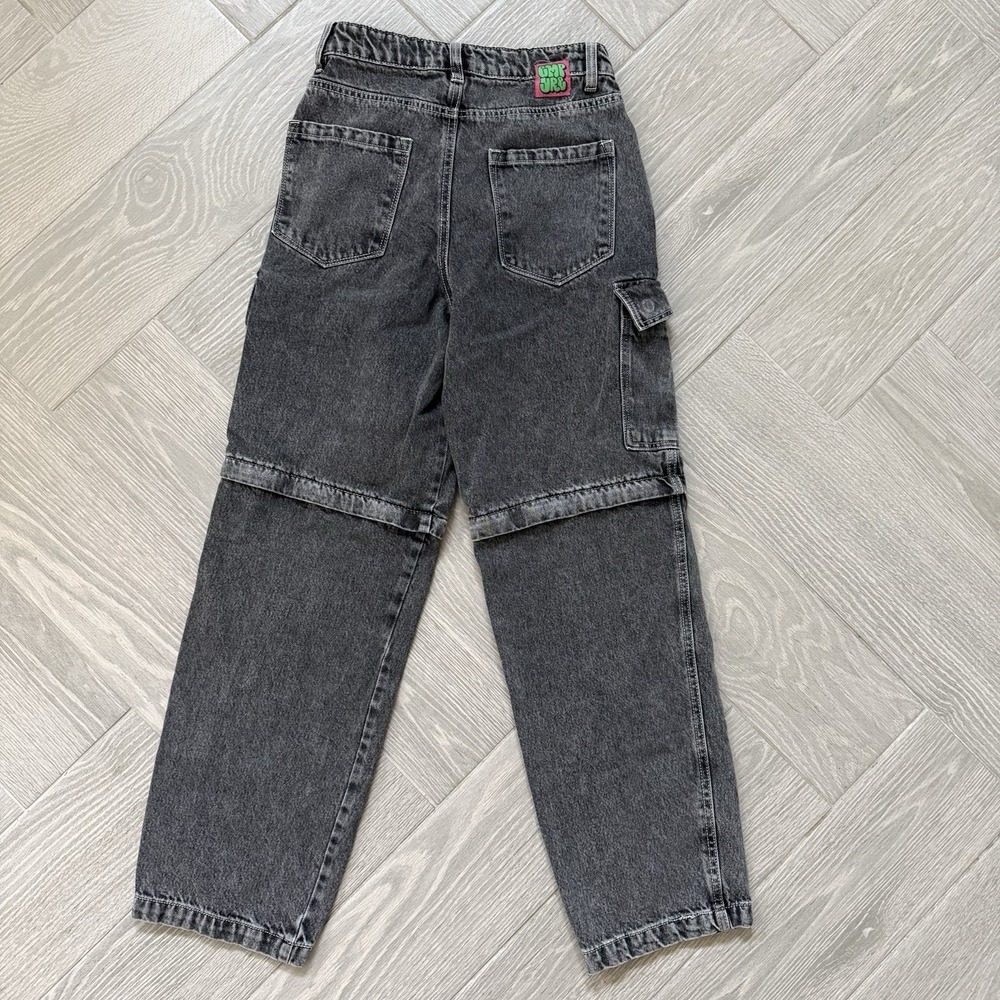 Empyre Tori Charcoal Wash Zip Off Cargo Skate Jeans Size 2 - Picture 6 of 9